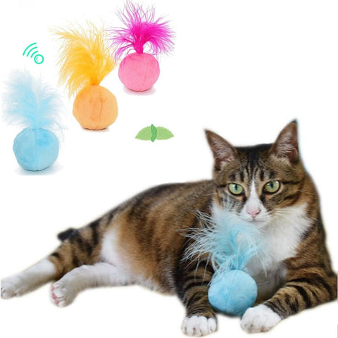Catnip Hair Ball Feather Teaser